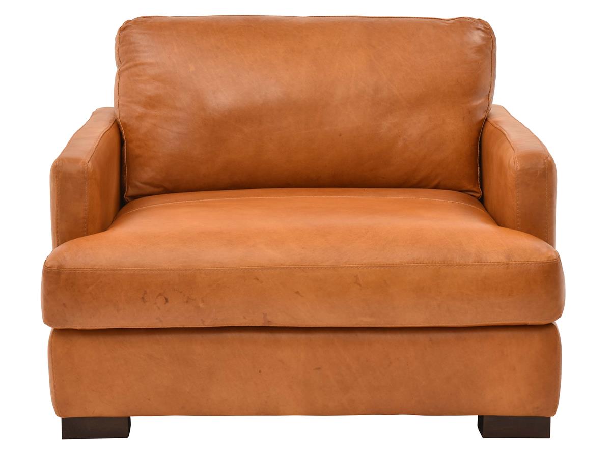 Dallas Top-Grain Leather Chair, Amber